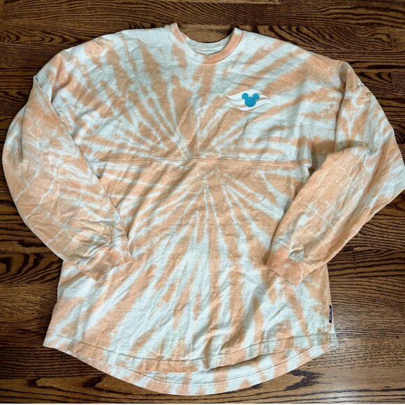 Disney Cruise Line Size M Castaway Cay Spirit Jersey Orange Tie Dye Shirt - Picture 1 of 6